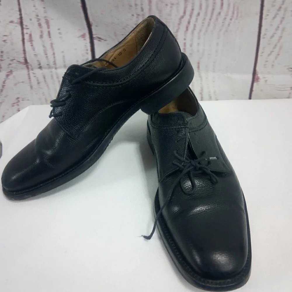 ET Wright Italian Black Oxford Leather Dress Shoes